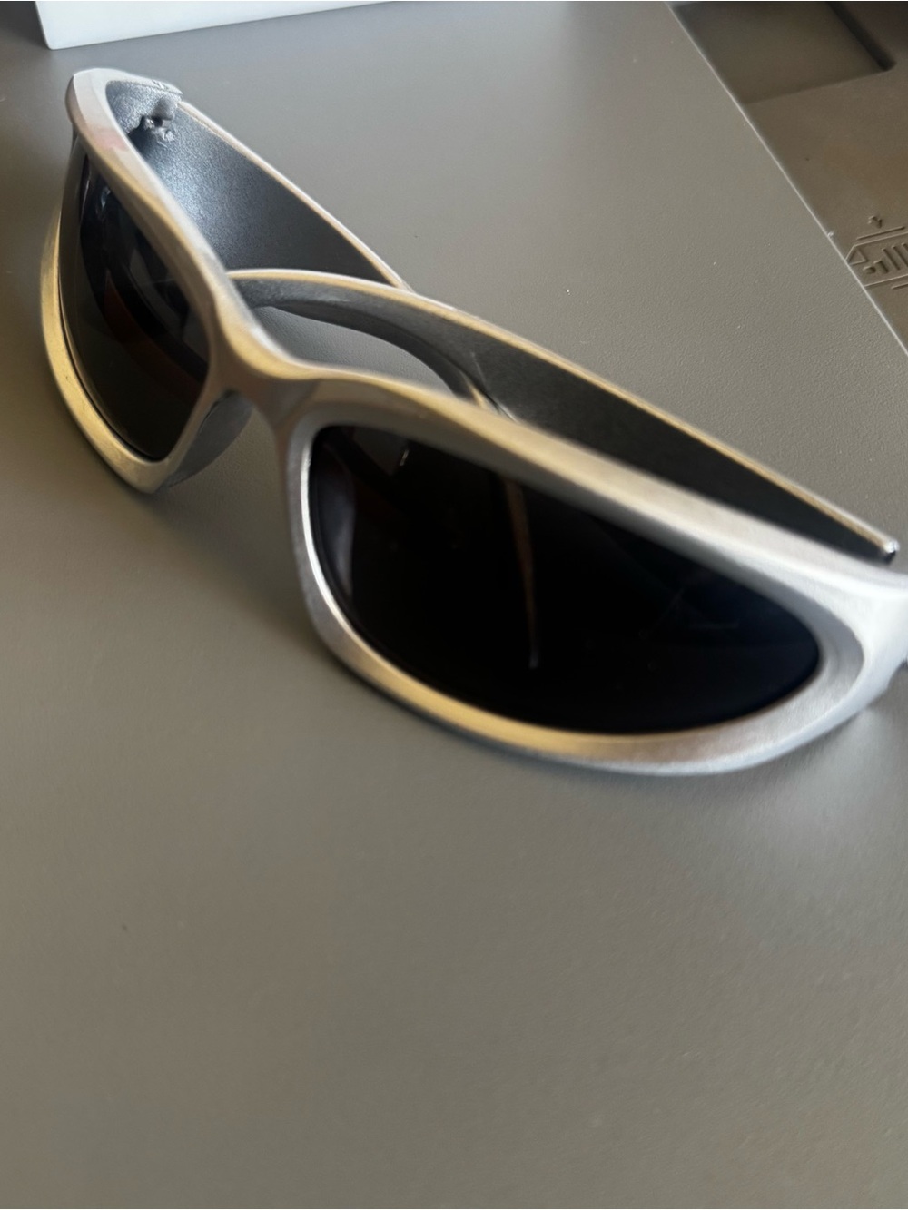 Sporty Women's Silver Sunglasses with Black Lenses